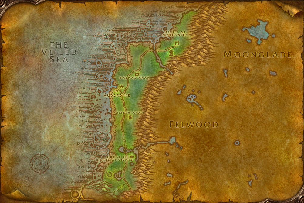 Darkshore map
